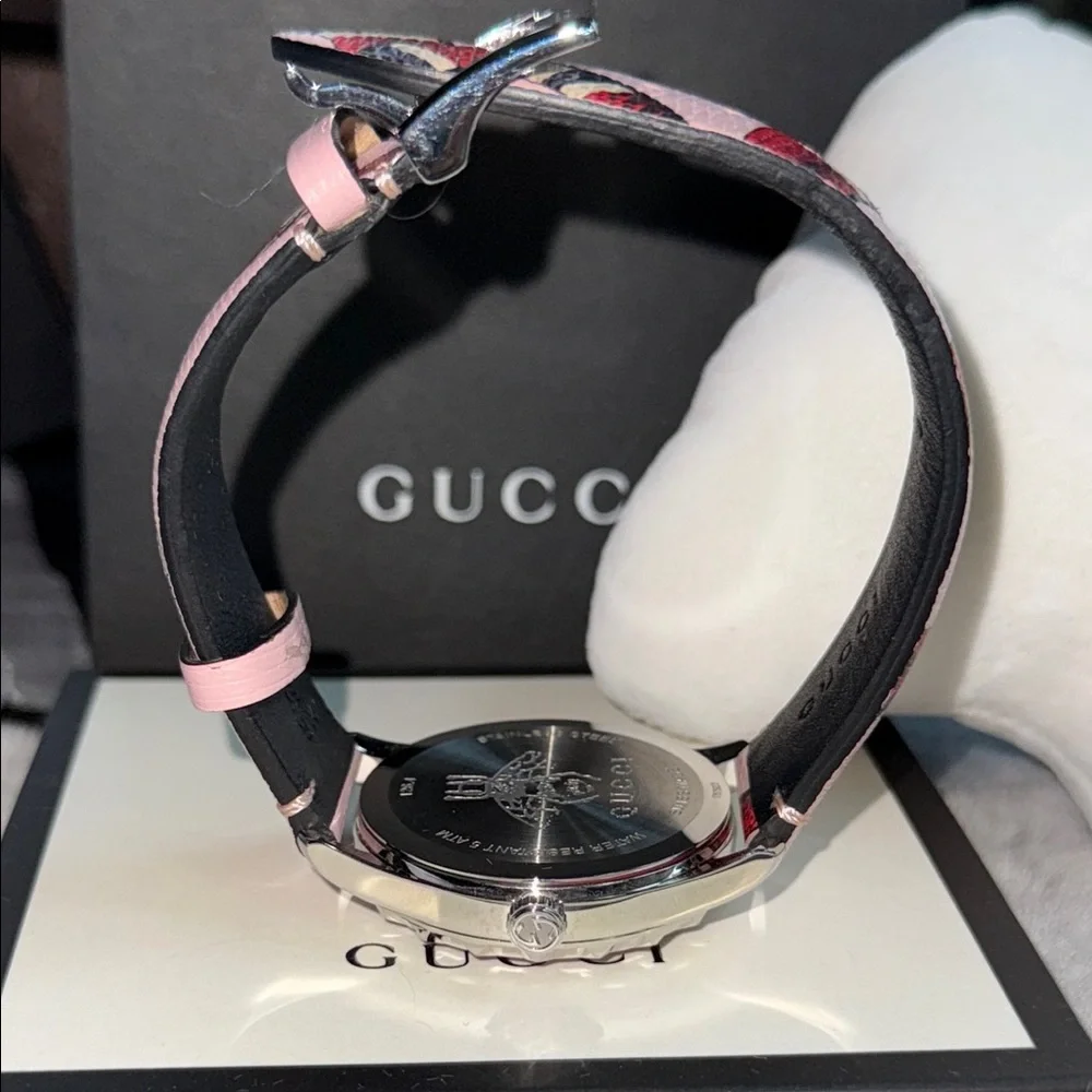 Gucci Pink and Black Luxury Watch
